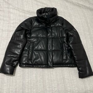 Abercrombie Vegan Leather Mini Puffer